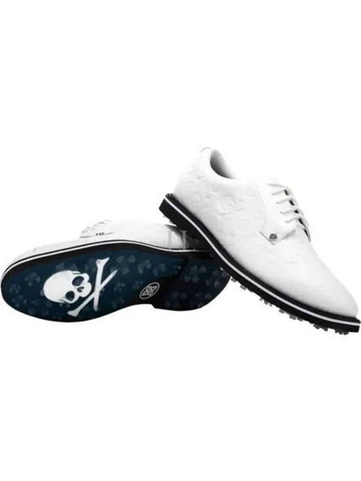 Debossed Skull Galliventer Leather Spike Shoes White - G/FORE - BALAAN 2