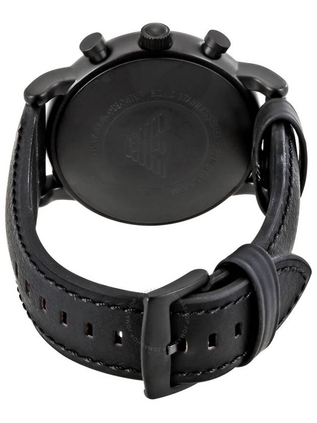 Men's Luigi Leather Watch Black - EMPORIO ARMANI - BALAAN 4