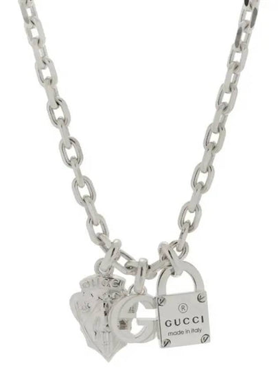 Trademark Chain Pendant Necklace Silver - GUCCI - BALAAN 2