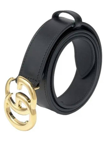 GG Marmont leather belt black waistband - GUCCI - BALAAN 1