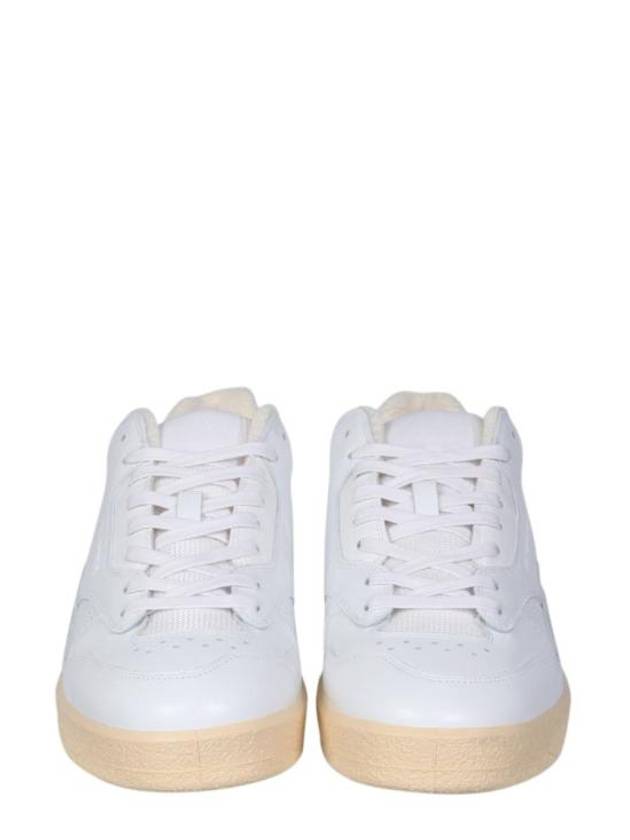 Men's Logo Leather Low Top Sneakers White - JIL SANDER - BALAAN 3