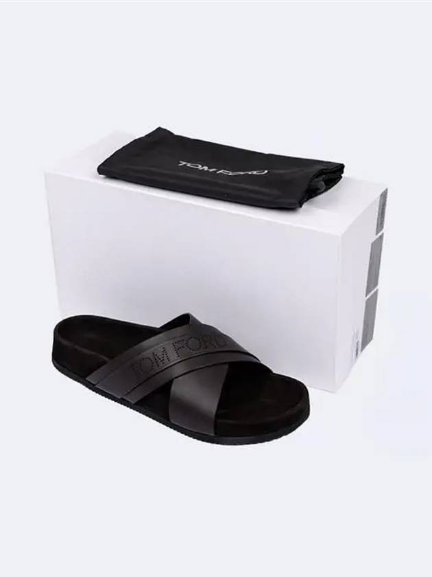 crack leather slippers - TOM FORD - BALAAN.