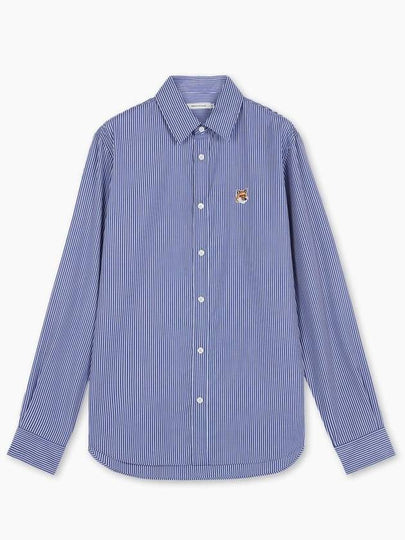 Fox Head Stripe Long Sleeve Shirt Blue - MAISON KITSUNE - BALAAN 2