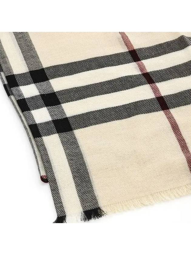 Checked Wool Scarf Beige - BURBERRY - BALAAN 6