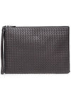 Intrecciato Strap Clutch Bag Brown - BOTTEGA VENETA - BALAAN 3