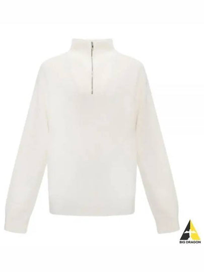 Lamar Quarter Zip-Up Knit Top White - THEORY - BALAAN 2