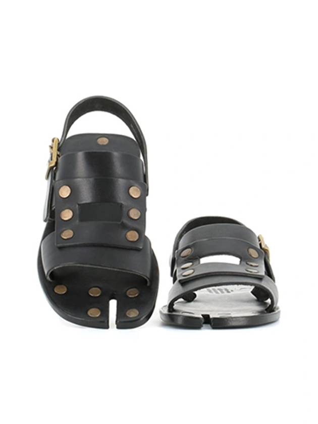 Tabi Leather Gold Sandals Black S58WP0238 T8013 MM6 - MAISON MARGIELA - BALAAN 1