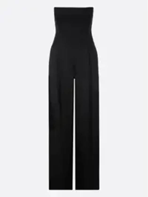 Strapless Wide Leg Jumpsuit Black - BOTTEGA VENETA - BALAAN 3