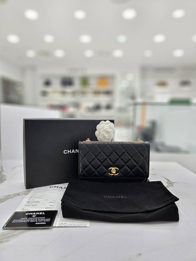 Trendy CC WOC black gold chain cross bag A80982 - CHANEL - BALAAN 1