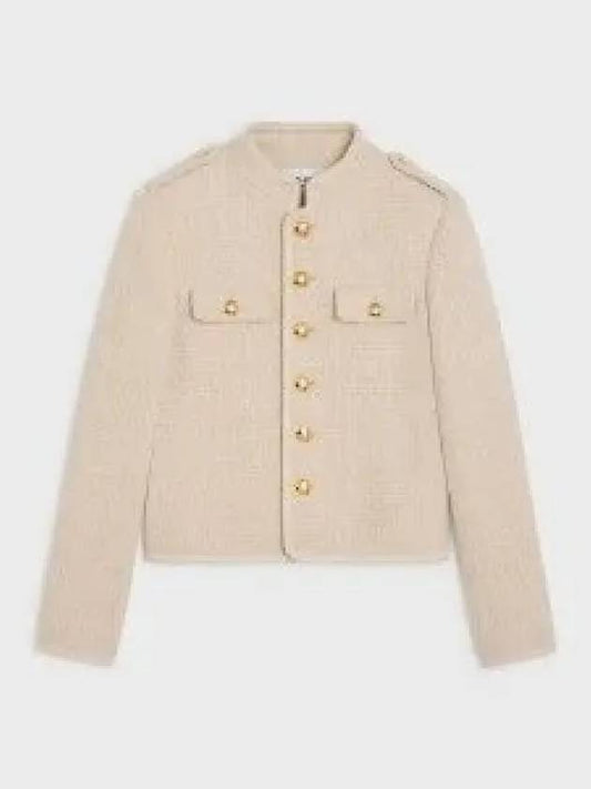 Allure Bouclette Jacket Natte Sable Blanc - CELINE - BALAAN 2