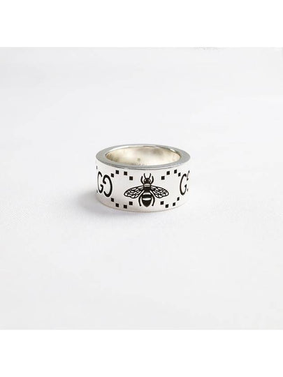 GG Bee Engraved Wide Ring YBC728304001 Silver - GUCCI - BALAAN 2