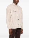 Garrison Logo Patch Cotton Shirt Jacket Beige - CARHARTT WIP - BALAAN 4