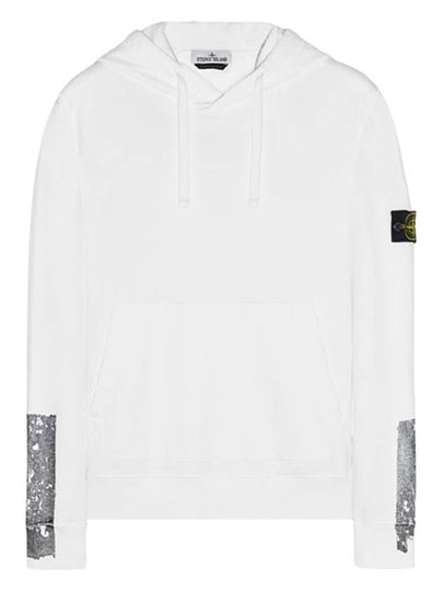 Logo Patch Brushed Cotton Hoodie White - STONE ISLAND - BALAAN 2