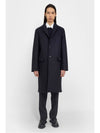 Wool Single Coat Navy - JIL SANDER - BALAAN 5