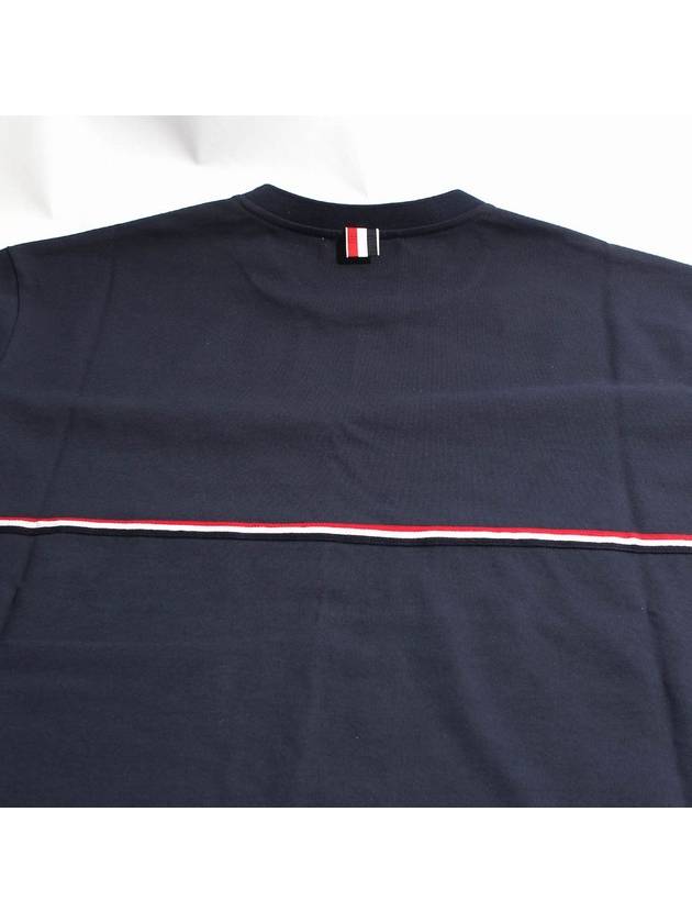 Midweight Jersey Short Sleeve T-Shirt Navy - THOM BROWNE - BALAAN 6