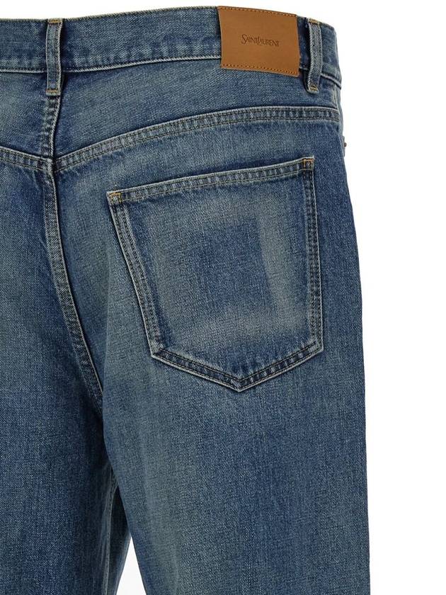 Mid Rise Baggy Jeans Blue - SAINT LAURENT - BALAAN 5