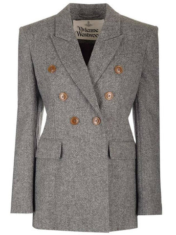 Lauren double breasted wool jacket gray - VIVIENNE WESTWOOD - BALAAN 1