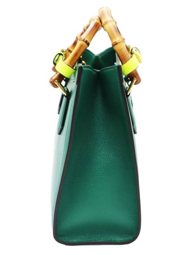 Women s Leather Tote Bag Green Gucci 660195 Emerald Diana Bamboo Small - GUCCI - BALAAN 5