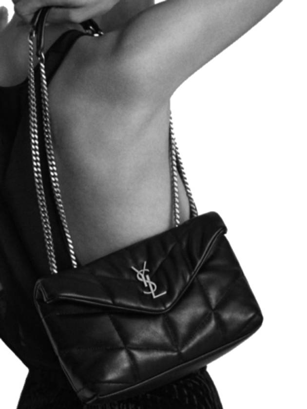 Toy Puffer Leather Shoulder Bag Black - SAINT LAURENT - BALAAN 4