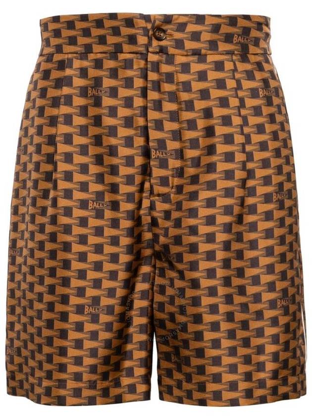 Bally Pennant Printed Silk Shorts, Size Medium - BALLY - BALAAN 1