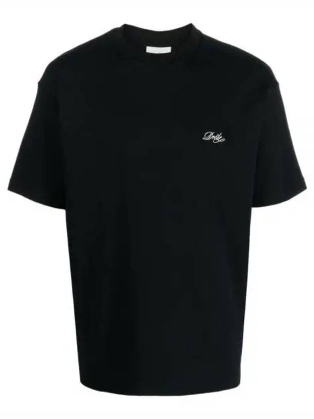 Le T Shirt Drole Elegance B TS150 CO002 BLACK embroidery short sleeve - DROLE DE MONSIEUR - BALAAN 1