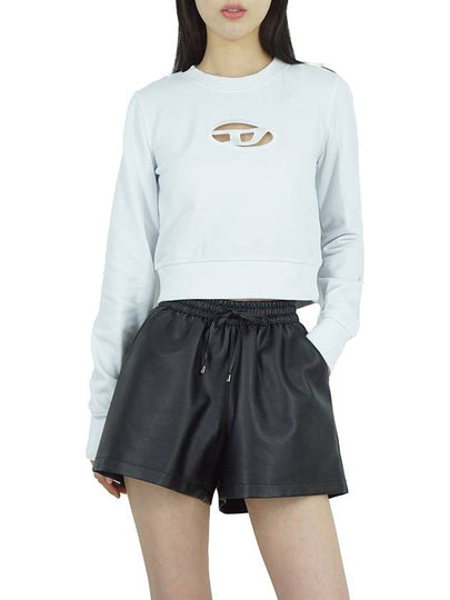 F Slimmy Cutout Logo Crop Sweatshirt White - DIESEL - BALAAN 2