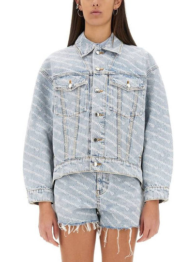 Women's Logo Print Denim Jacket - ALEXANDER WANG - BALAAN 2