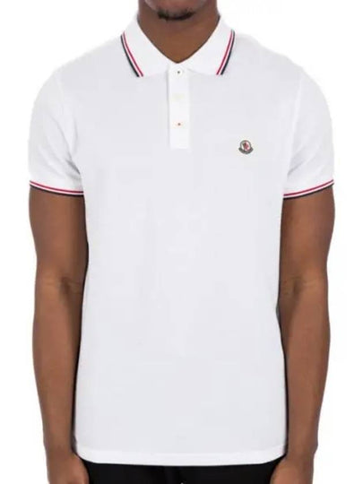 Logo Patch Short Sleeve Polo Optical White - MONCLER - BALAAN 2