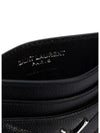 Cassandre Matelasse Card Case In Grain De Poudre Embossed Leather Black - SAINT LAURENT - BALAAN 5