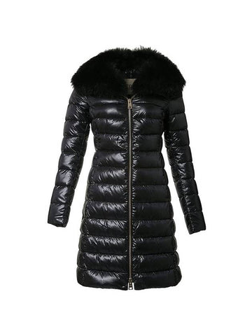 Elisa Full Zip-Up Fox Fur Long Padding Black - HERNO - BALAAN 1