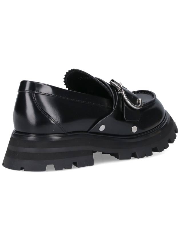 Buckle Leather Loafers Black - ALEXANDER MCQUEEN - BALAAN 4