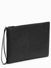 Intrecciato Strap Clutch Bag Black - BOTTEGA VENETA - BALAAN 2