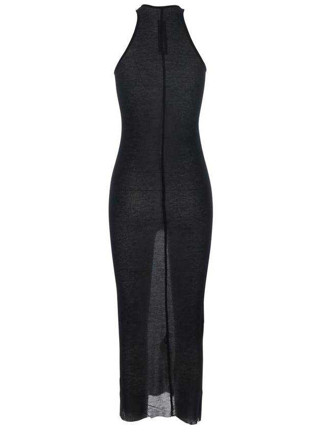 Black Semi-Transparent Sheath Dress In Viscose And Silk Blend Woman - RICK OWENS - BALAAN 2