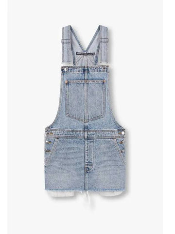 Overall denim mini dress light indigo - ALEXANDER WANG - BALAAN 1