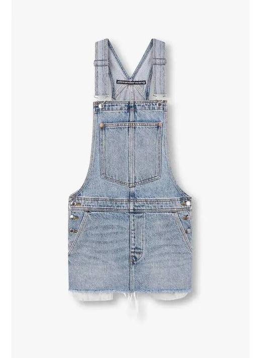 Overall denim mini dress light indigo - ALEXANDER WANG - BALAAN 1