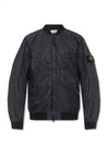 Logo Patch Bomber Jacket Black - STONE ISLAND - BALAAN 2