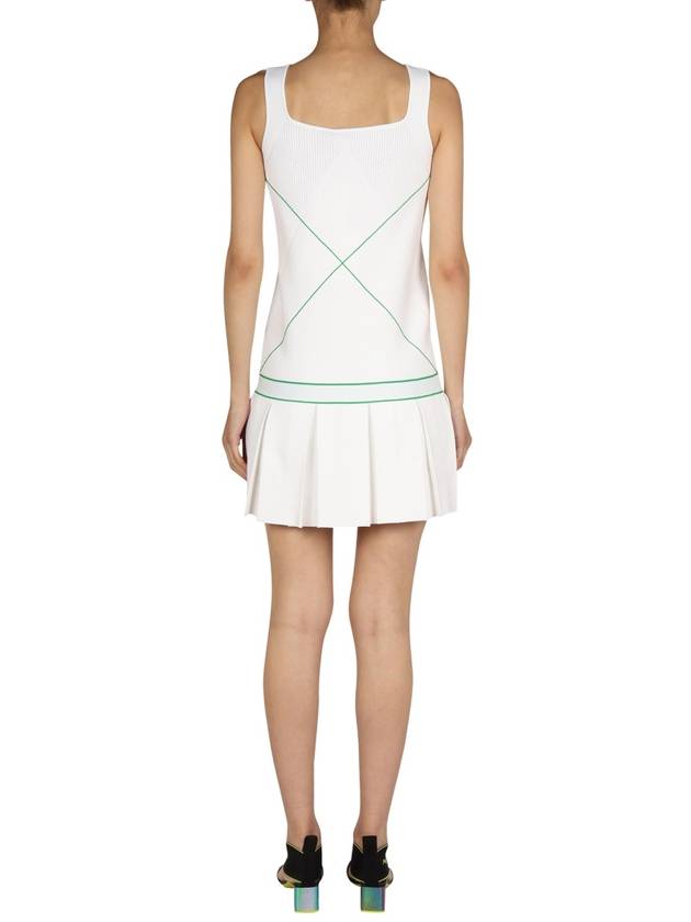 Paraket Stitch Sleeveless Tennis Midi Dress White - BOTTEGA VENETA - BALAAN 4