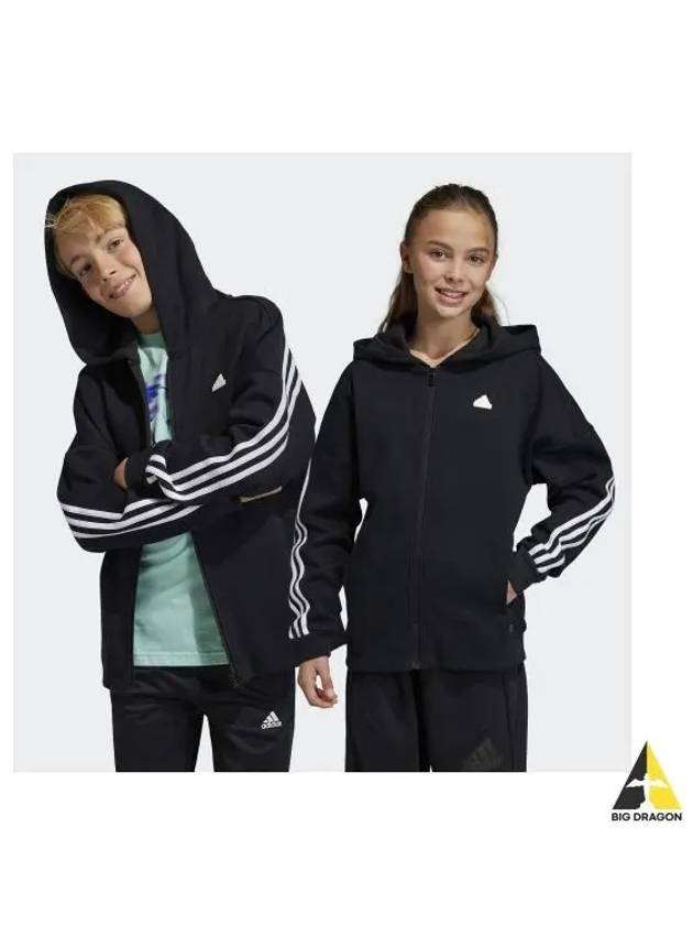 adidas KIDS Future Icon 3S Full Zip Hooded Track Top HR6317 - ADIDAS - BALAAN 1