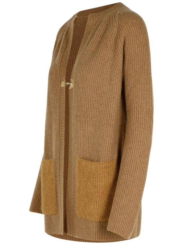 Fay Brown Wool Blend Cardigan - FAY - BALAAN 2