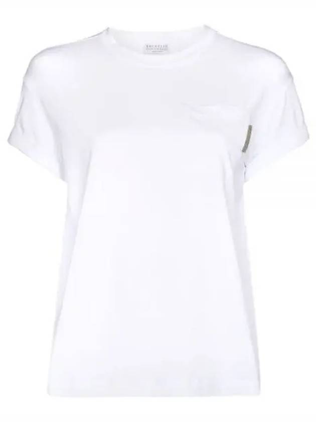 Stretch Cotton Jersey Short Sleeve T-Shirt White - BRUNELLO CUCINELLI - BALAAN 2