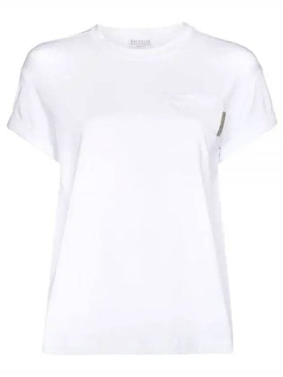 Stretch Cotton Jersey Short Sleeve T-Shirt White - BRUNELLO CUCINELLI - BALAAN 2