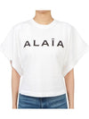 Logo Print Crew Neck Cotton Short Sleeve T-Shirt White - ALAIA - BALAAN 4