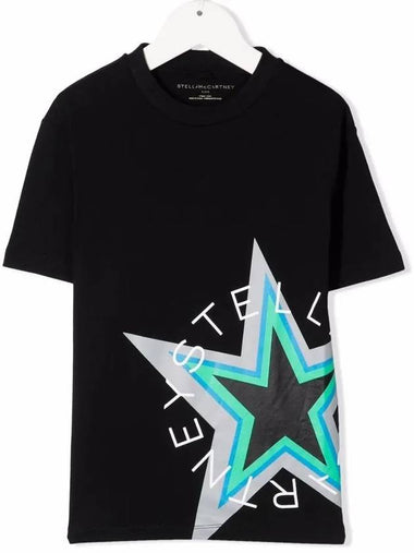 Kids Star Logo T Shirt Black 8Q8RD1 Z0168 930 - STELLA MCCARTNEY - BALAAN 1