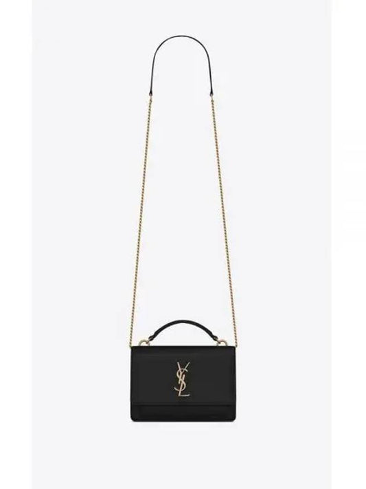 Sunset Chain Wallet Cross Bag Black - SAINT LAURENT - BALAAN 2