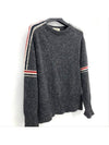 Mohair armband striped crew neck knit - THOM BROWNE - BALAAN 4