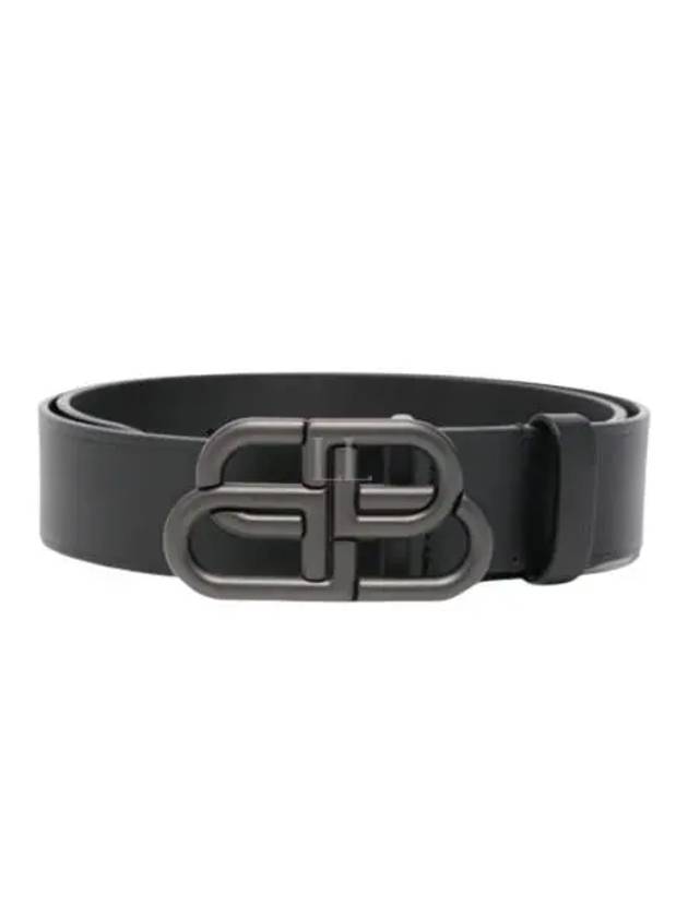 Buckle Logo Leather Belt Black - BALENCIAGA - BALAAN 2