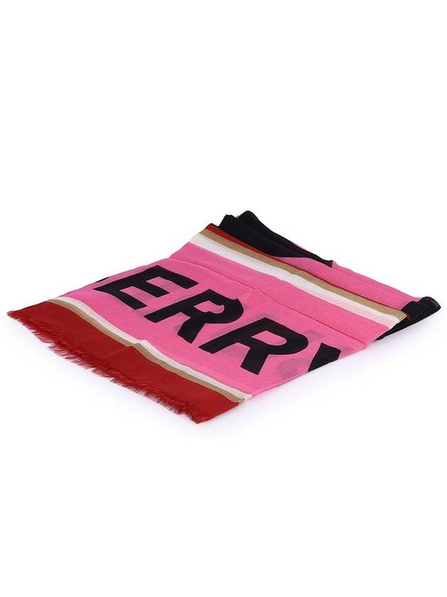 B Box Text Modal Scarf Pink - BURBERRY - BALAAN 1