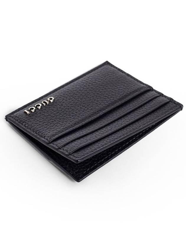 Logo Leather Card Walle Black - GUCCI - BALAAN 4