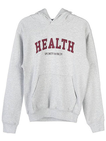 Healthy Ivy Hooded Sweatshirt HEALTH IVY HOODIE HEATHER GRAY MERLOT - SPORTY & RICH - BALAAN 1