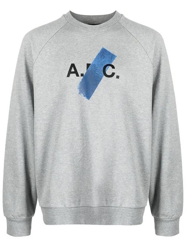 Paint Logo Crew Neck Sweatshirt Grey - A.P.C. - BALAAN 3